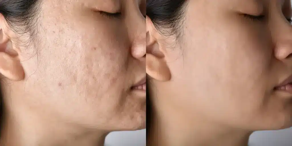 skinpen microneedling before and after photos by revitalize skinmd in waco tx